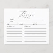 Minimalistische Elegante Bruiloft Borrel Recept Ka (Voorkant)