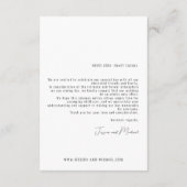 💍 Minimalistische Elegante bruiloft details Informatiekaartje (Achterkant)