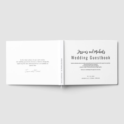 💍 minimalistische elegante bruiloft gastenboek (Volledig)