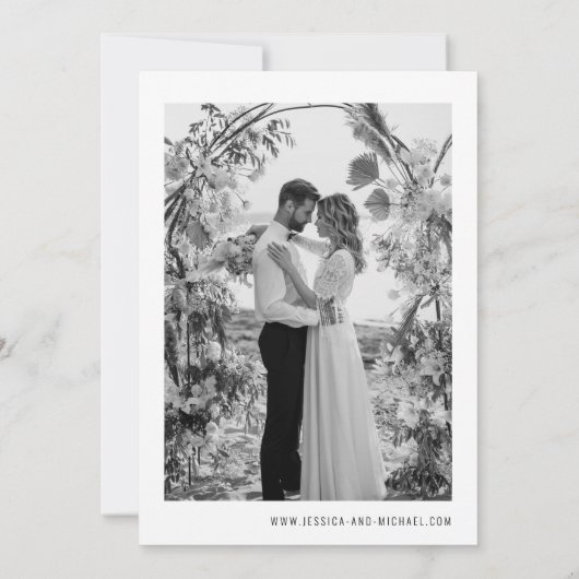 💍 minimalistische elegante bruiloft kaart (Achterkant)