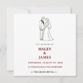 Minimalistische Elegante Bruiloft Kaart (Voorkant)