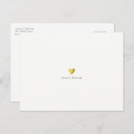 Minimalistische elegante bruiloft save-the-date wi aankondigingskaart (Voorkant / Achterkant)