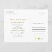 Minimalistische elegante bruiloft save-the-date wi aankondigingskaart (Achterkant)