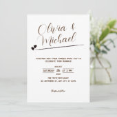 Minimalistische, elegante bruiloft uitnodiging (Staand voorkant)