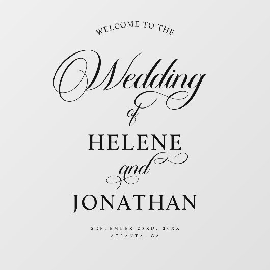 Minimalistische Elegante Bruiloft Welkomstbord Dec Raamsticker (Vel)