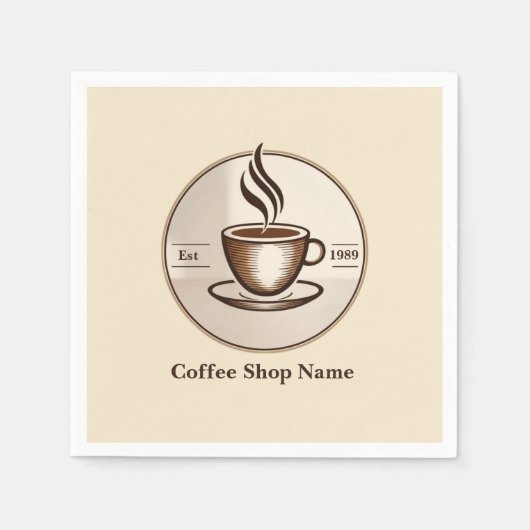 Minimalistische Elegante Bruine Koffie business lo Servet (Voorkant)