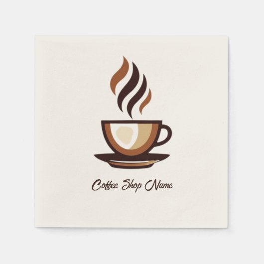 Minimalistische Elegante Bruine Koffie business lo Servet (Voorkant)