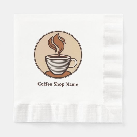 Minimalistische Elegante Bruine Koffie espresso sh Servet (Voorkant)