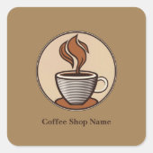 Minimalistische Elegante Bruine Koffie espresso sh Vierkante Sticker (Voorkant)