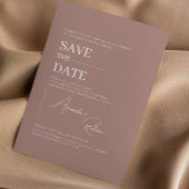 Minimalistische elegante bruine save the date