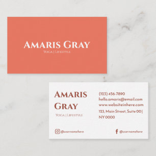Minimalistische elegante brutale koraaltypografie visitekaartje