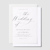 Minimalistische Elegante Calligrafie Bruiloft Vellum Uitnodigingen (Offset)