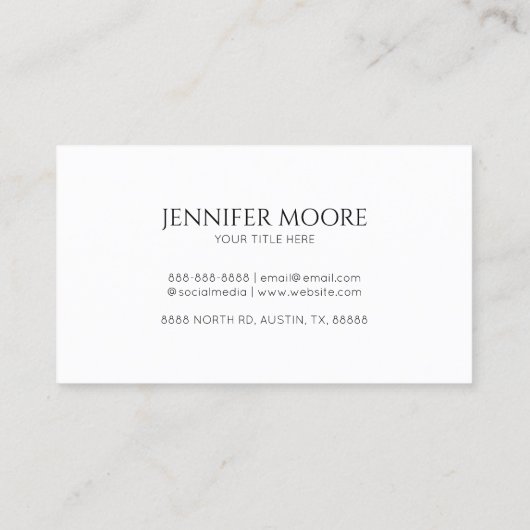 Minimalistische Elegante Champagne Fluitbril Custo Visitekaartje (Achterkant)