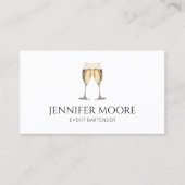Minimalistische Elegante Champagne Fluitbril Custo Visitekaartje (Voorkant)