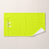 Minimalistische elegante Chartreuse geel monogram Bad Handdoek (Handdoek)
