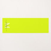 Minimalistische elegante Chartreuse geel monogram Yogamat (Achterkant (horizontaal))