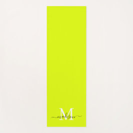 Minimalistische elegante Chartreuse geel monogram Yogamat