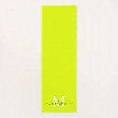 Minimalistische elegante Chartreuse geel monogram Yogamat (Achterkant)