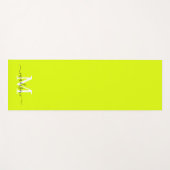 Minimalistische elegante Chartreuse geel monogram Yogamat (Voorkant (horizontaal))