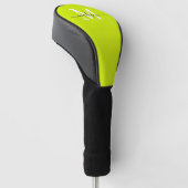 Minimalistische Elegante Chartreuse Gele Monogram Golfheadcover (Schuin)