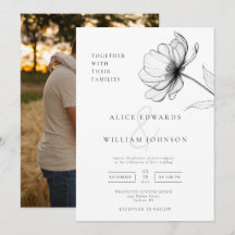 Minimalistische Elegante Chic Bloem Foto Bruiloft