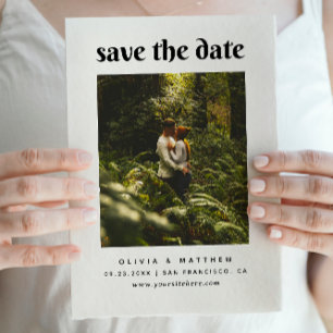 Minimalistische Elegante Chic Trouw   Schoone Foto Save The Date