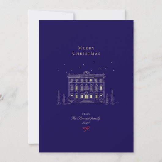 Minimalistische elegante chique kerstvakantie Kaar Feestdagenkaart (Voorkant)