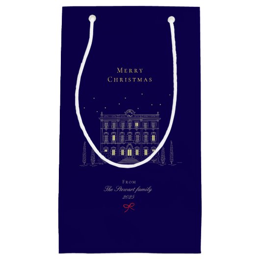 Minimalistische elegante chique kerstvakantie klein cadeauzakje (Voorkant)