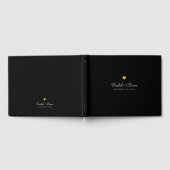 Minimalistische elegante chique zwarte bruiloft gastenboek (Volledig)
