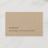 Minimalistische Elegante Cool Kraft Paper Consulta Visitekaartje (Achterkant)