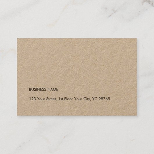 Minimalistische Elegante Cool Kraft Paper Consulta Visitekaartje (Achterkant)