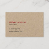 Minimalistische Elegante Cool Kraft Paper Consulta Visitekaartje (Voorkant)