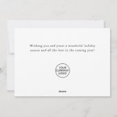 Minimalistische Elegante Corporate Kerstgroet Feestdagenkaart (Achterkant)