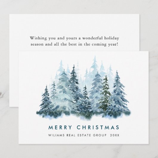 Minimalistische Elegante Corporate Kerstgroet Feestdagenkaart (Voorkant / Achterkant)