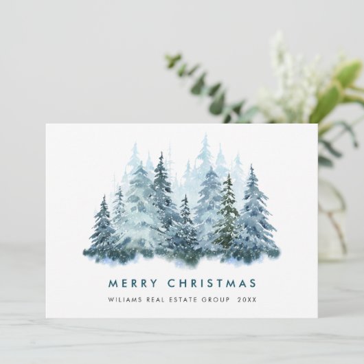 Minimalistische Elegante Corporate Kerstgroet Feestdagenkaart (Staand voorkant)