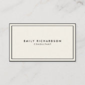 Minimalistische elegante crème en zwarte professio visitekaartje (Voorkant)