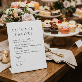 Minimalistische Elegante Cupcake Smaken Trouw Sign Reclamebord Met Voetstuk