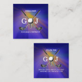 Minimalistische Elegante Custom Golf Monogram Desi Vierkante Visitekaartje (Voorkant / Achterkant)