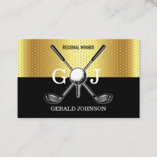 Minimalistische Elegante Custom Golf Monogram Desi Visitekaartje