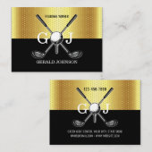 Minimalistische Elegante Custom Golf Monogram Desi Visitekaartje (Voorkant / Achterkant)
