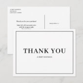 Minimalistische elegante dank u briefkaart (Voorkant / Achterkant)