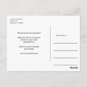 Minimalistische elegante dank u briefkaart (Achterkant)