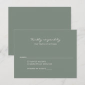 Minimalistische Elegante Dark Sage Green Script We RSVP Kaartje (Voorkant / Achterkant)