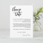 💍 Minimalistische Elegante Datumwijziging Save The Date (Staand voorkant)