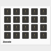 Minimalistische Elegante Donkere Faux Gouden Schaa Vierkante Sticker (Vel)