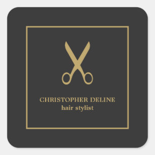 Minimalistische Elegante Donkere Faux Gouden Schaa Vierkante Sticker