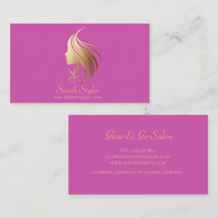 Minimalistische Elegante Donkere Gouden Kapsalon Visitekaartje
