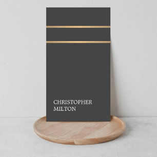 Minimalistische Elegante Donkere Nep Koperen Lijne Visitekaartje