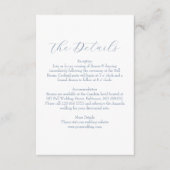 Minimalistische Elegante Dusty Blue Wedding Detail Informatiekaartje (Voorkant)