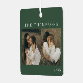 Minimalistische Elegante Eenvoudige 4 Foto Moss Ke Metalen Ornament (Voorkant links)